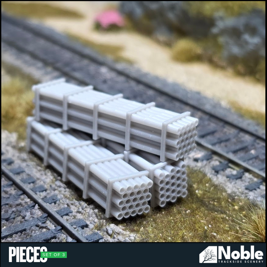 Model Railway layout Scenery Palletised Pipes - OO Gauge 1:76 Pack of 3