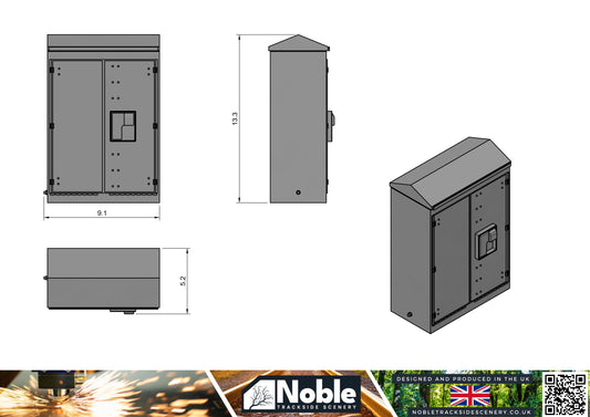 Model Railway layout Scenery Relay cabinet 1:120 TT gauge (Pack of 4)