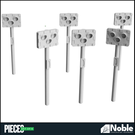 Level crossing lights - OO Gauge 1:76 (Pack of 6) | Model Railway Scenery