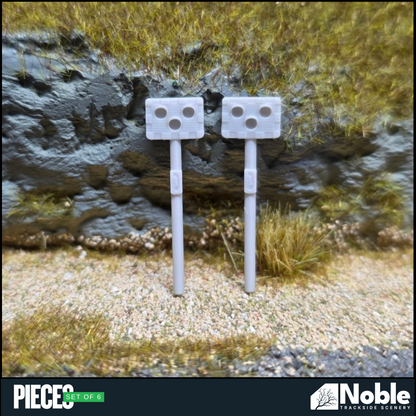 Level crossing lights - TT Gauge 1:120 (Pack of 6) | Model Railway Scenery