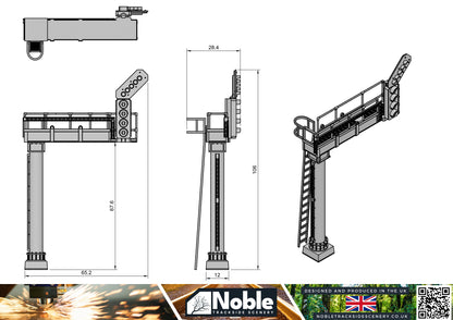 Signal Gantry - Aspect feather heads 2 to 4 - OO Gauge 1:76 (Pack of 1) | Model Railway Scenery