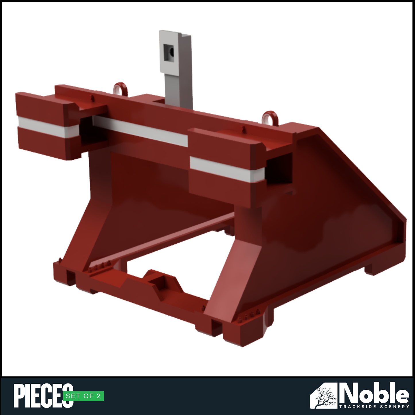 Model railway scenery - Buffer Stop with stop light mast OO Gauge 1:76 Scale - Pack of 2