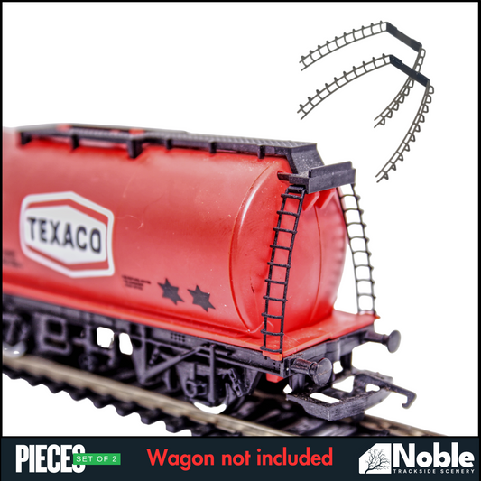 Hornby R231 Texaco tanker Wagon replacement ladders V2 - 2 sets 1:76 OO Gauge