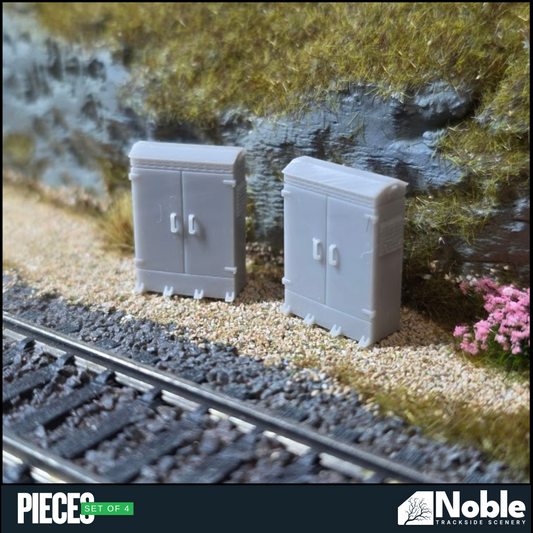 Lineside Electrical Cabinet - OO Gauge 1:76 (Pack of 4) | Model Railway Scenery