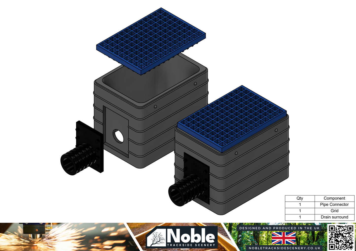 Catchment Drains - OO Gauge 1:76 (Pack of 7) | Model Railway Scenery